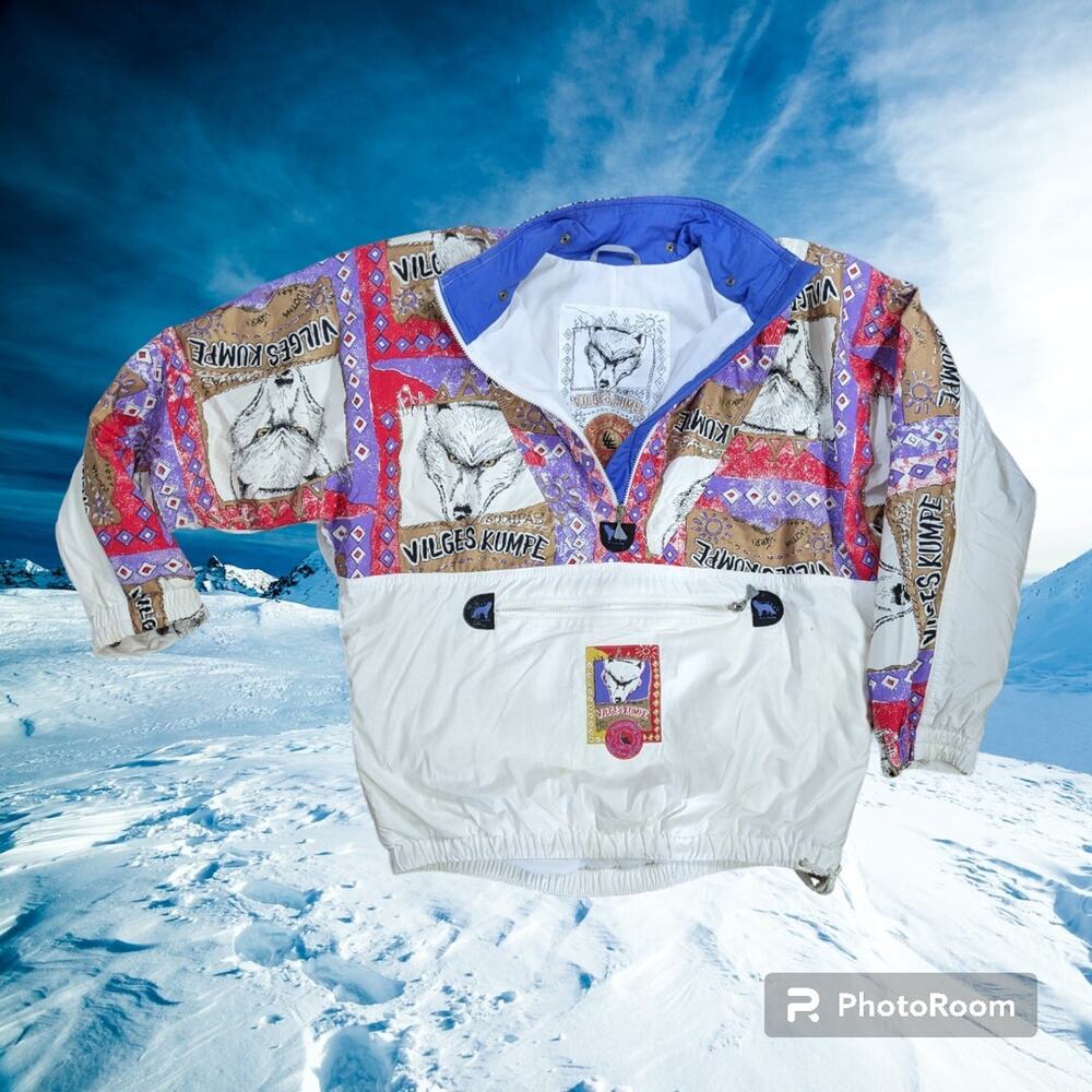 Vintage 90s Women's Luhta Vilges Kumpe Ski Snow Pullover Jacket Size 8 W/ Hood